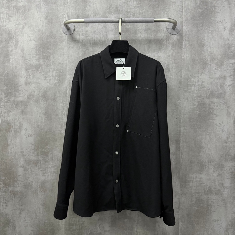Authentic Hermes Black Casual Button Down Shirt